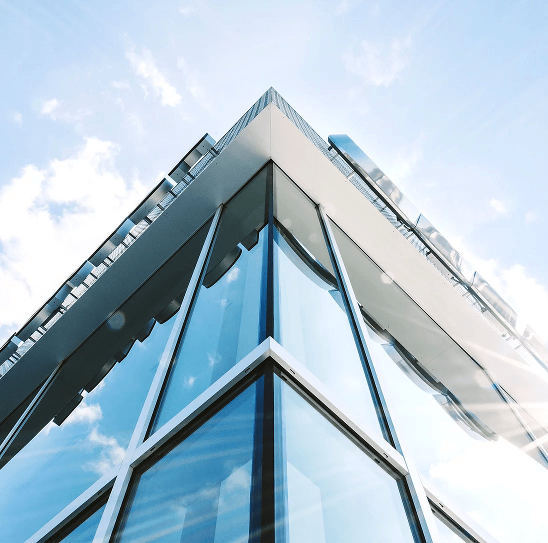Modern corporate headquarters in the City of London financial district